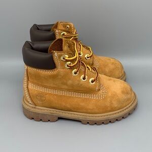 Timberland‎ 6-Inch Premium Wheat Nubuck Waterproof Boots 12809 Toddler Sz 8M